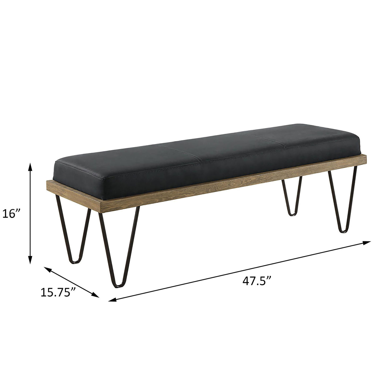 Upholstered Bench - Dark Blue