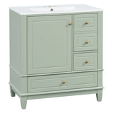 Freestanding Bathroom Vanity With Sink, Soft Close Door, 3 Drawers