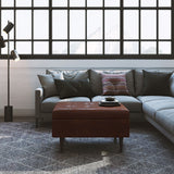 Shay - Large Square Coffee Table Storage Ottoman Mid-Century Style