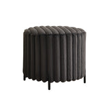 Wide Upholstered Round Pouf Ottoman Foot Rest