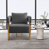 Modern Decorative Chair Teddy Fleece Upholstered And Metal Foot
