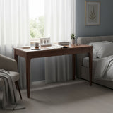 Desk With Drawers, Smooth Edge Design - Walnut