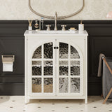 Vintage Farmhouse Bathroom Vanity With Ceramic Sink