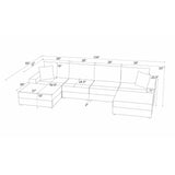 Sectional Sofa With 2 Ottomans And Toss Pillows