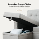 Lucca - Reversible Sleeper Sectional Sofa With Storage Chaise