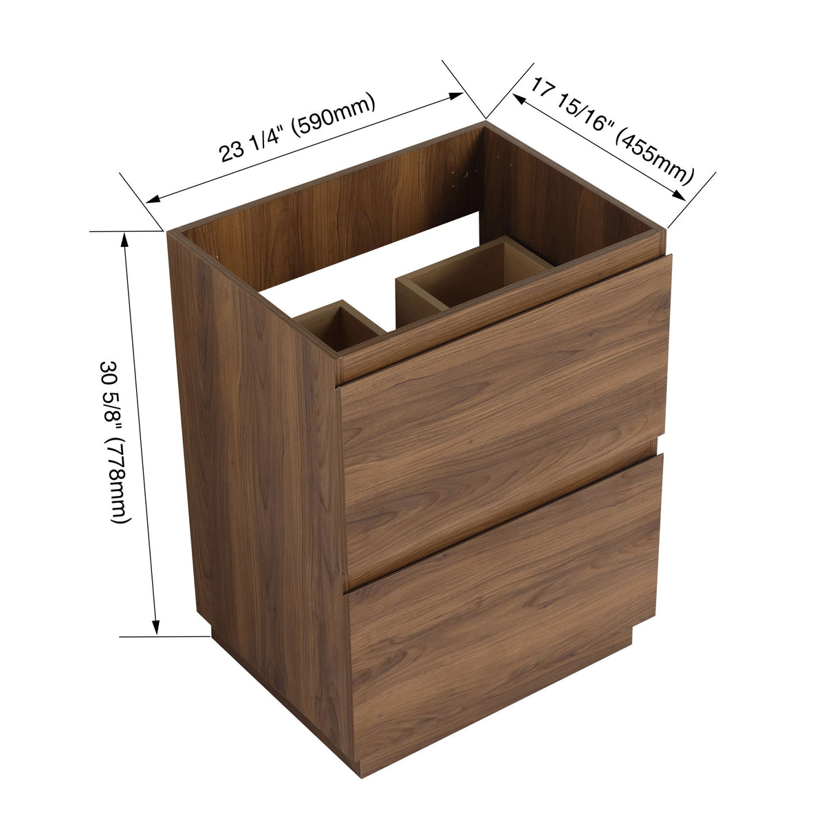 Modern Freestanding Bathroom Vanity Cabinet With Double Drawer