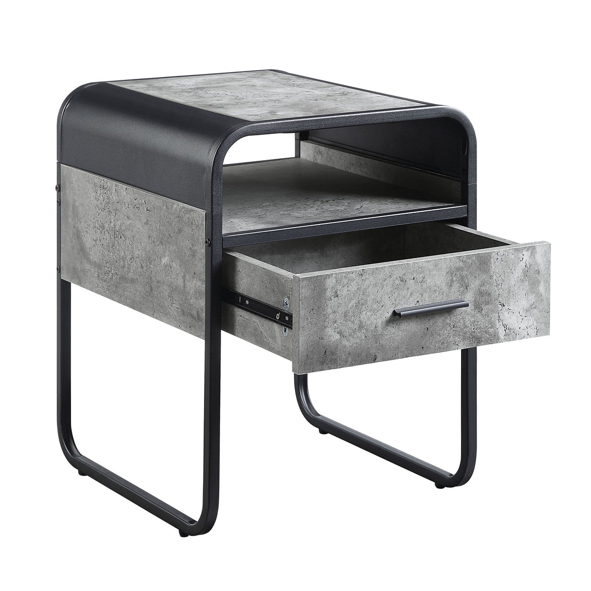 Raziela - End Table With Drawer - Black / Gray