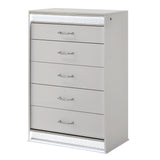 Glam - 5 Drawer Chest & LED Lighting - White