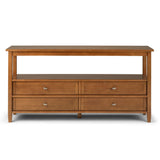 Warm Shaker - Wide Console Sofa Table - Light Golden Brown
