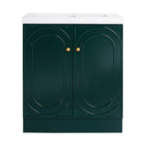 Contemporary Freestanding Bathroom Vanity With Resin Sink & Soft-Close Cabinet Doors