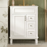 Bathroom Vanity With Sink, Compact Cabinet & 2 Drawers And Adjustable Shelf