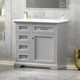 36" Bathroom Vanity With Sink, 2 Tip-Out Drawers, Soft Close Hinges