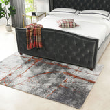Quarry - 5' X 6.5' Abstract Area Rug - Gray / Orange
