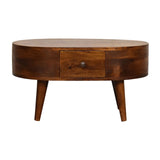 Mini Rounded Coffee Table - Chestnut