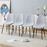 Modern Medieval Style Cushioned Side Chairs Set With Metal Legs For Kitchens