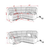 Bruni - Sectional Sofa With LED Lighting And Manual Recline - Gray