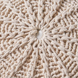 Bordeaux - Knitted Round Pouf Ottoman And Floor Cushion