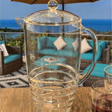 Swirl Unbreakable Plastic Water Pitcher With Lid And Spout