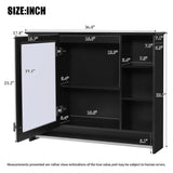 Modern Wall Mounted Mirror Cabinet With Adjustable Shelf, Soft Close Door, And Towel Bar