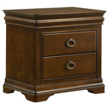 Leonide - 2 Drawer Nightstand With USB Charging And Hidden Storage - Cherry