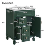 Bathroom Vanity With Sink, Compact Cabinet & 2 Drawers And Adjustable Shelf