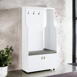 Buck II - High Gloss Hall Tree - White