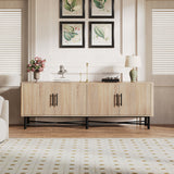 4 Door TV Cabinet, 2 Storage Spaces, Adjustable Shelves