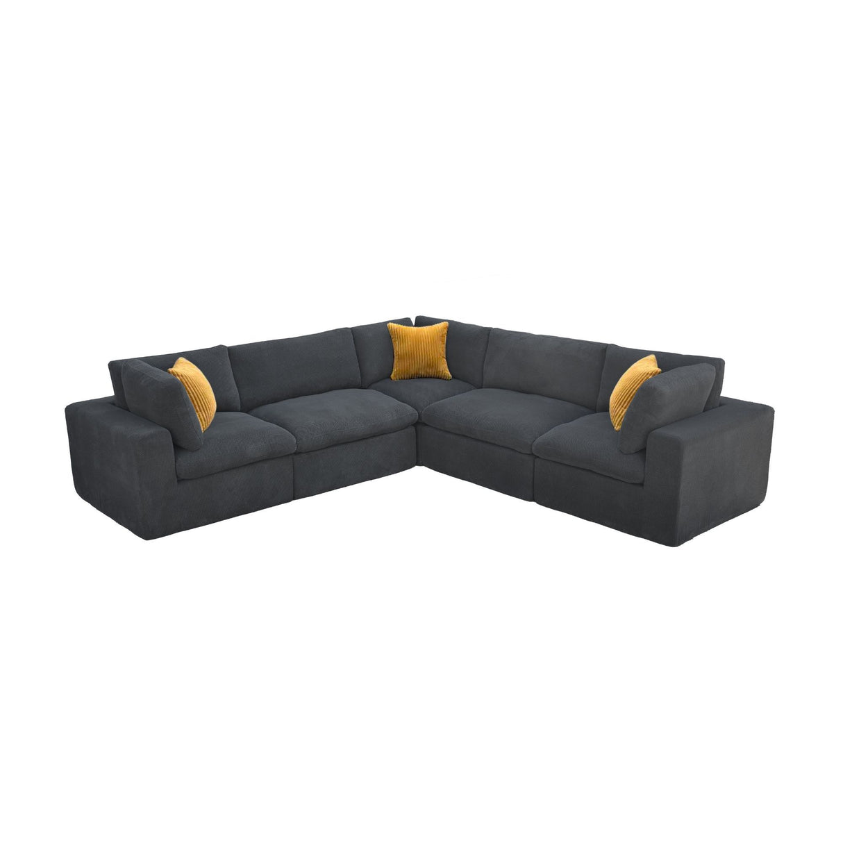 Modular Sectional & Toss Pillows - Dark Gray