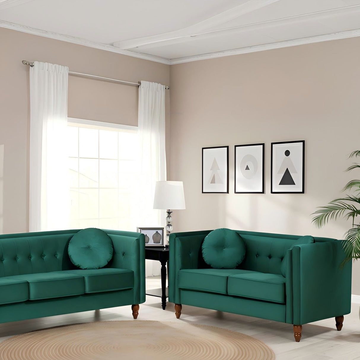Chesterfield Loveseat 2 Seater Couch For Living Room