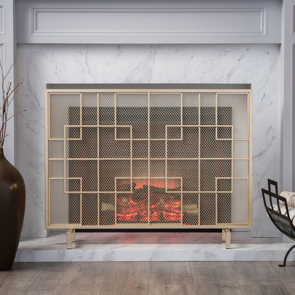 Dorothy - Modern Single Panel Iron Fire Screen