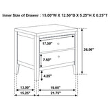 Garrett - 2 Drawer Nightstand - Cappuccino