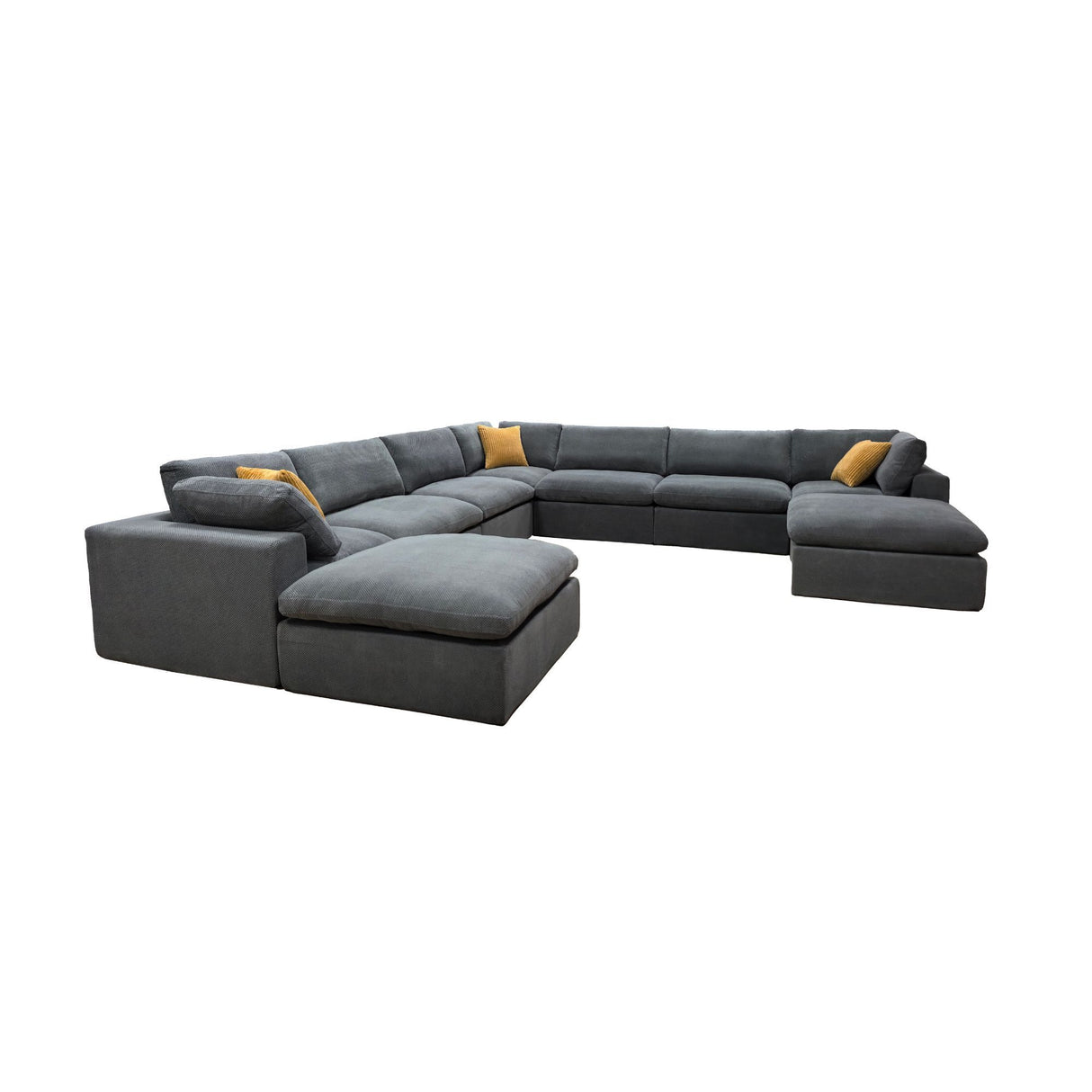 Custom Configuration Modular Sectional & Toss Pillows