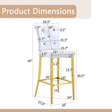 Bar Chairs With Crystal Clasp Design (Set of 2)