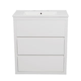 Double Sinks Bathroom Vanity Set With 2 Ceramic Basins