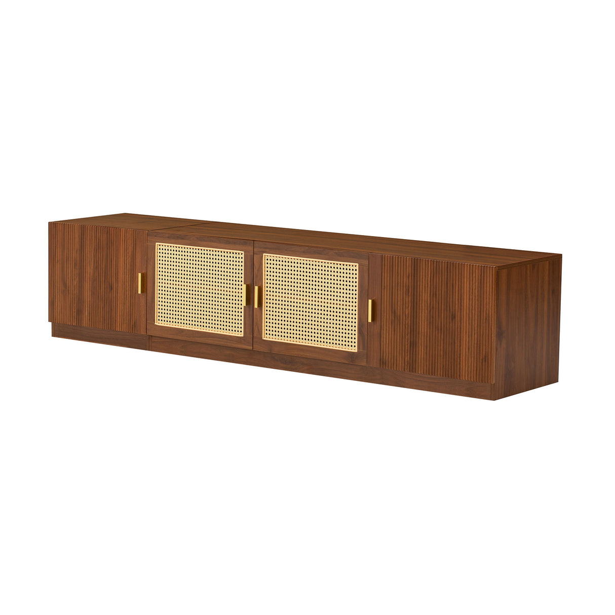 TV Stand, Media Console With Adjustable Shelves - Walnut