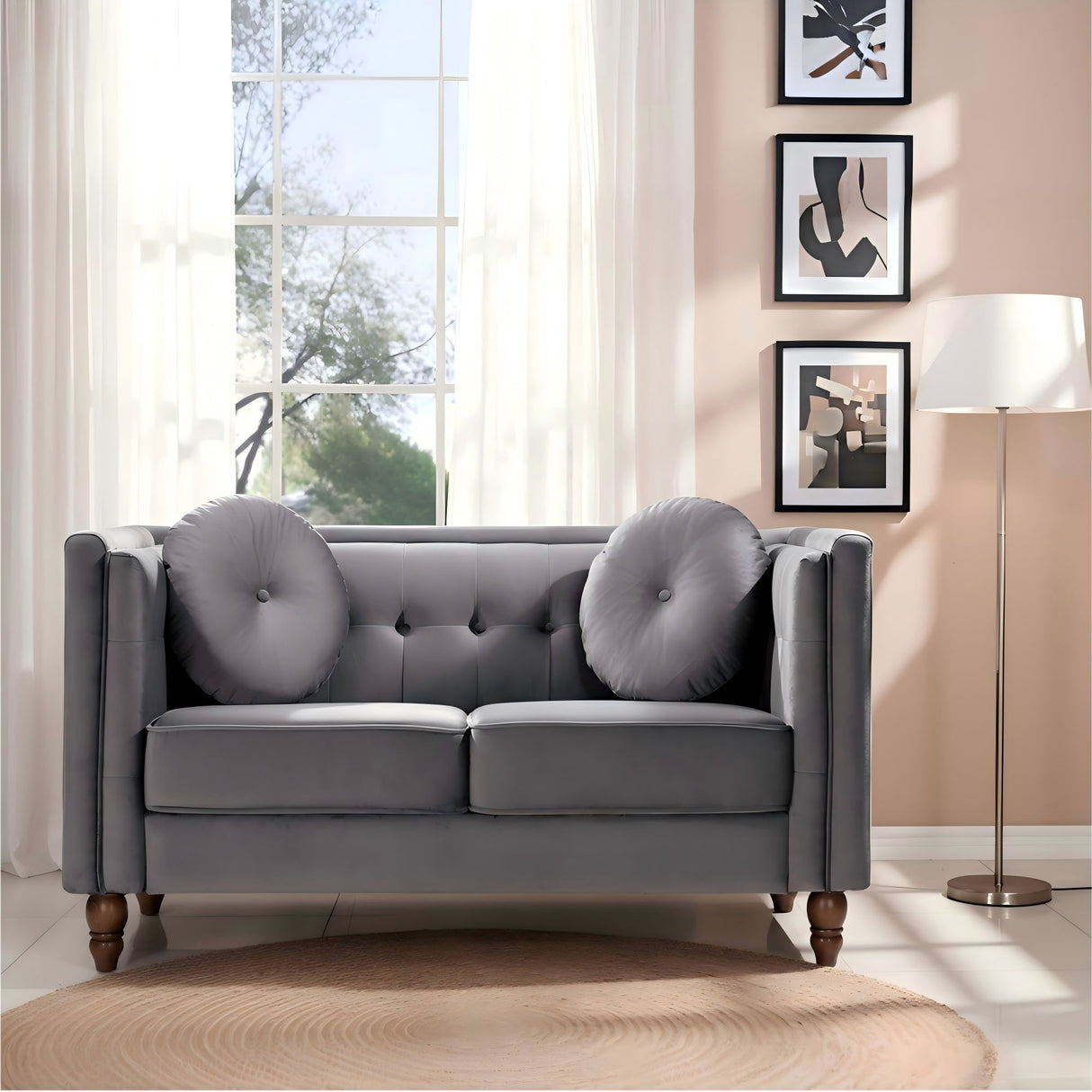 Chesterfield Loveseat 2 Seater Couch For Living Room