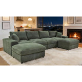 Sectional Sofa With 2 Ottomans And Toss Pillows