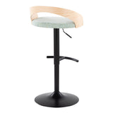 Grotto - Contemporary Adjustable Barstool With Swivel & Rounded T Footrest (Set of 2)