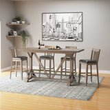 Slat Back Bar Stools (Set of 2) - Brown