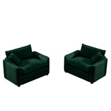 Modern Classic Fabric Single Chair Deep Seat Sofa With Pillow