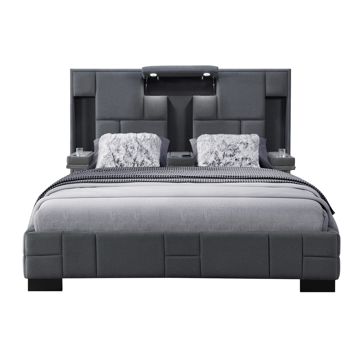 Yaris - Contemporary Bed With Wireless Charging And LED Lights