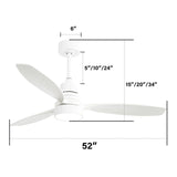 Ceiling Fan With Reversible DC Motor, LED Light, Solid Blades, Remote Control