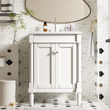 Bathroom Vanity With Top Sink, 2 Tier Storage Cabinet