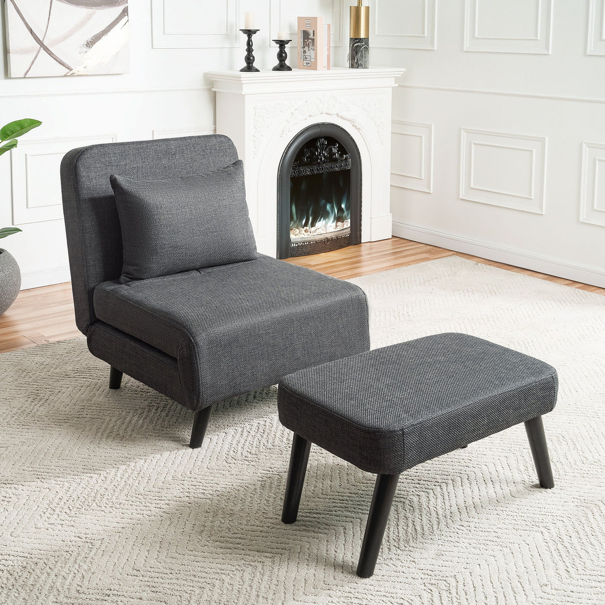 3 In 1 Foldable Chaise Lounge With Adjustable Backrest