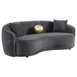 Lorraine - 2 Piece Upholstered Sofa Set With Tufting Trim - Dark Gray