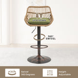 Modern Swivel Bar Stools Adjustable Counter Chairs With Footrest (Set of 2)