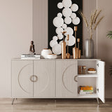 Modern Lacquered 4 Door Wooden Cabinet Sideboard Buffet Server Cabinet Storage Cabinet, For Living Room, Entryway, Hallway, Office, Kitchen And Dining Room