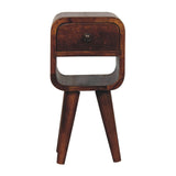 Mini California Curved Nightstand Wth Lower Slot
