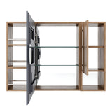 Wall Mounted Bathroom Mirror Cabinet, Adjustable Shelves Storage Cabinet - Imitative Oak