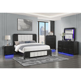 Beverly - Dresser With LED Light, Edge Pulls - White / Black